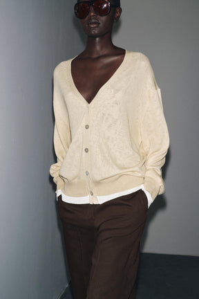 DOUBLE LAYER KNIT CARDIGAN - Image 4