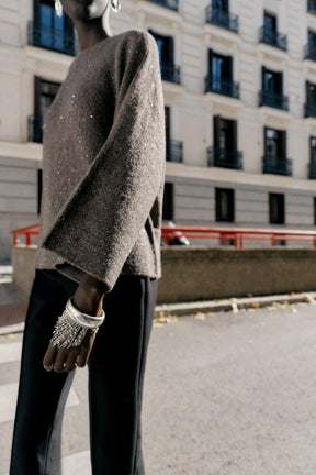 Paillettenstrickpullover