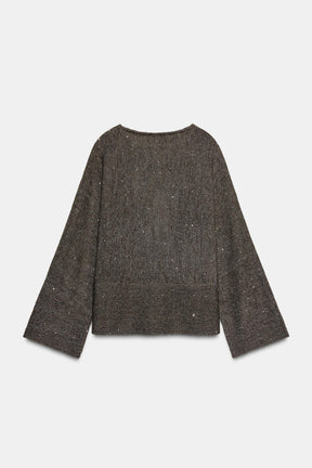 Paillettenstrickpullover