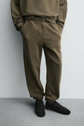 RELAXED FIT FADED EFFECT TROUSERS - Image 5