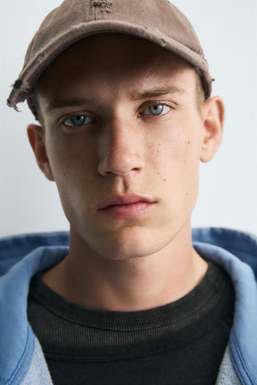 Gewaschener Kapuzenpullover mit Reißverschluss 