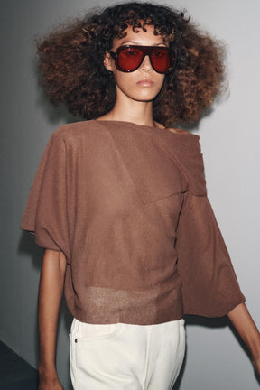 PLAIN KNIT SHORT SLEEVE JUMPER - Image 2