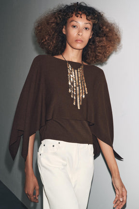 KNIT CAPE JUMPER - Image 2