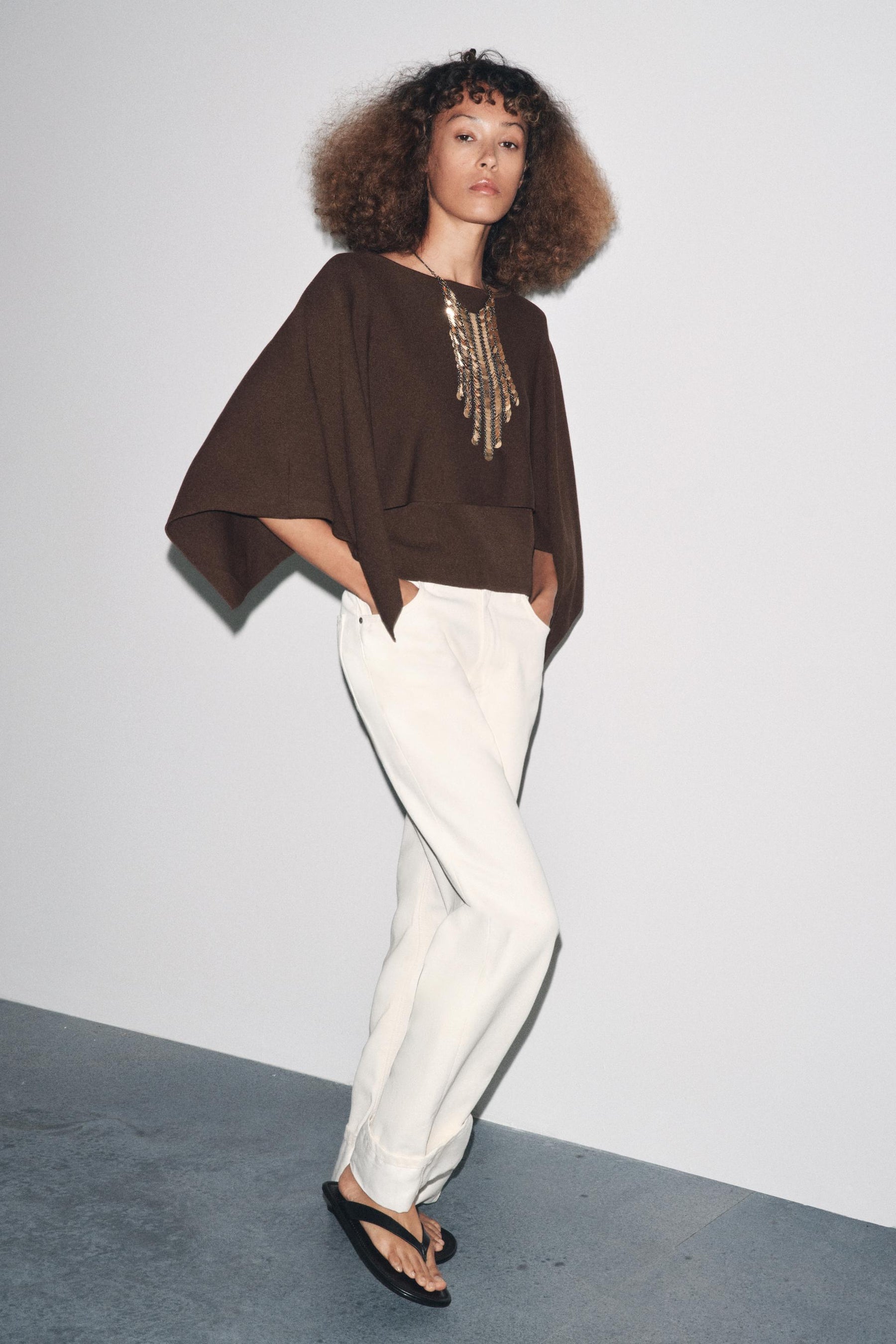 KNIT CAPE JUMPER - Image 1