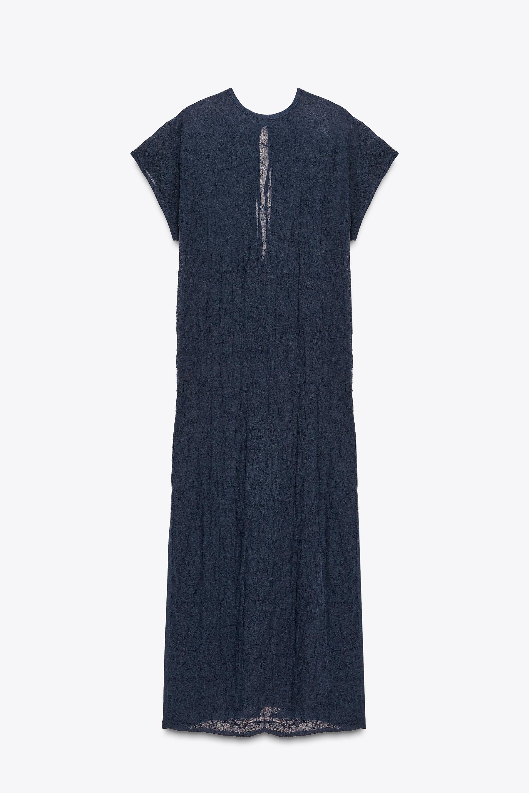 FINE KNIT CRINKLED MIDI DRESS - Image 6