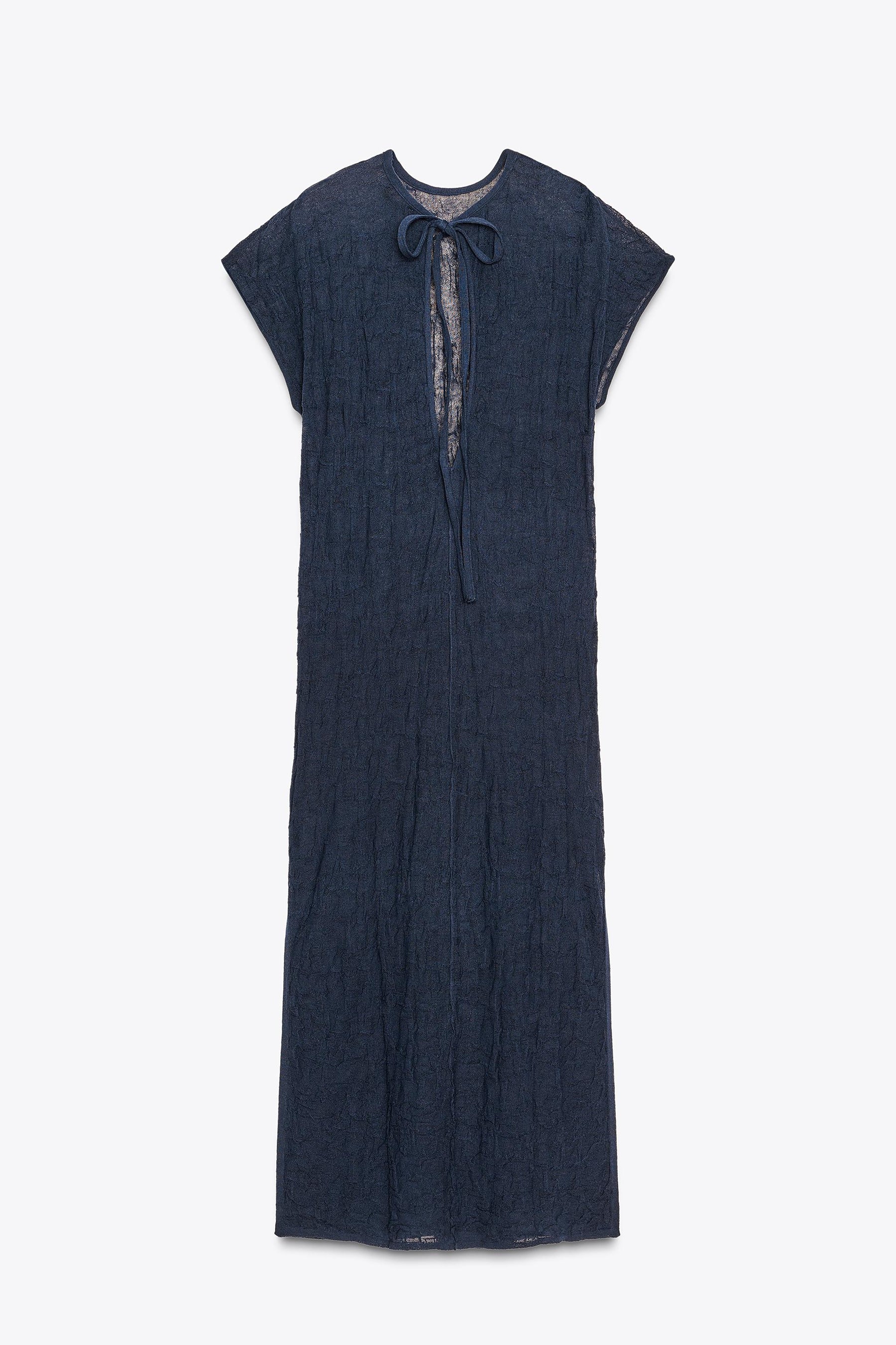 FINE KNIT CRINKLED MIDI DRESS - Image 7