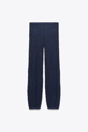 FINE KNIT WRINKLED-EFFECT TROUSERS - Image 8