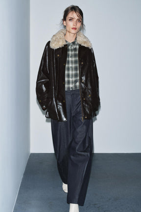 Jacke mit Kunstpelzkragen