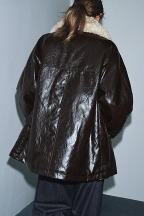 Jacke mit Kunstpelzkragen