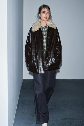 Jacke mit Kunstpelzkragen