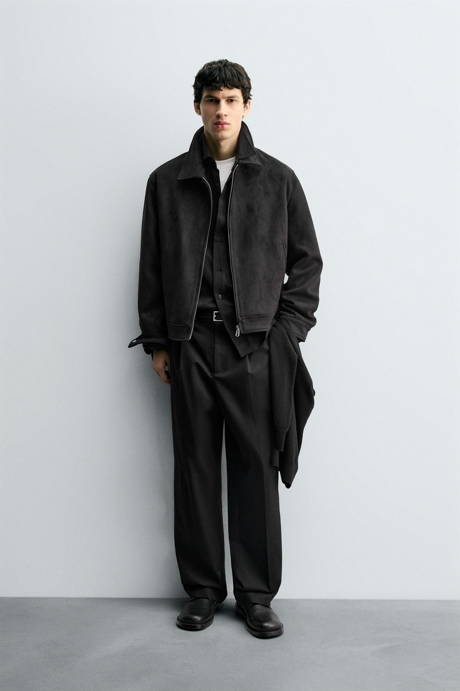 FAUX SUEDE REGULAR FIT JACKET - Image 1