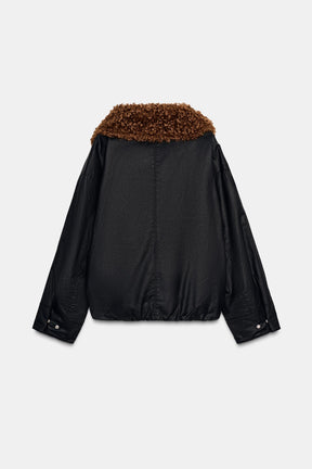 FAUX SHEARLING BOMBER JACKET ZW COLLECTION - Image 9