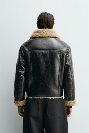 DOUBLE-FACED LEATHER EFFECT JACKET - Image 3