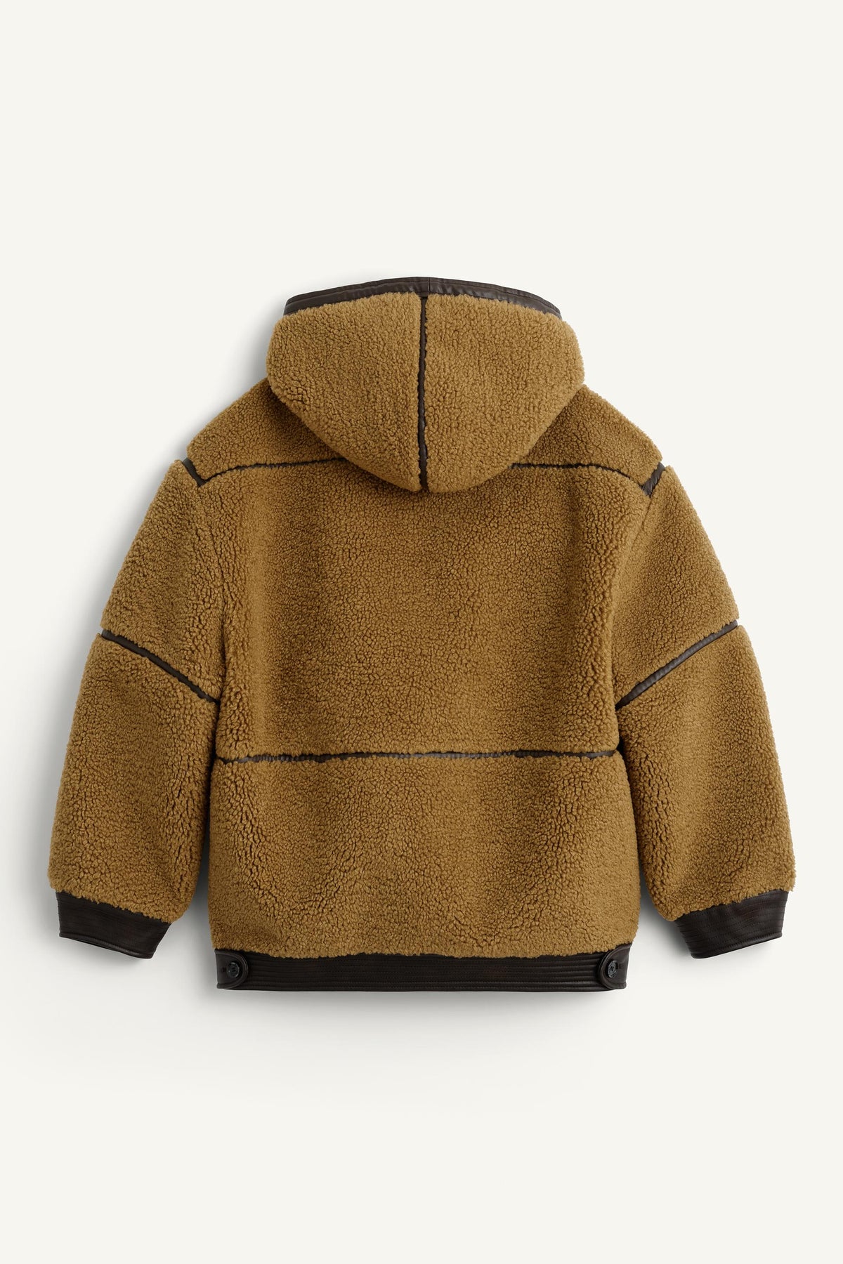Übergroßer Wollmantel aus Shearling