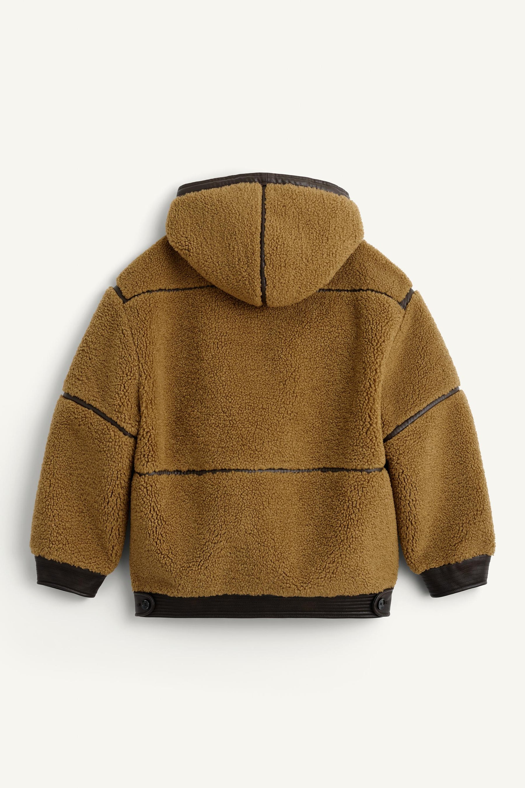 Übergroßer Wollmantel aus Shearling