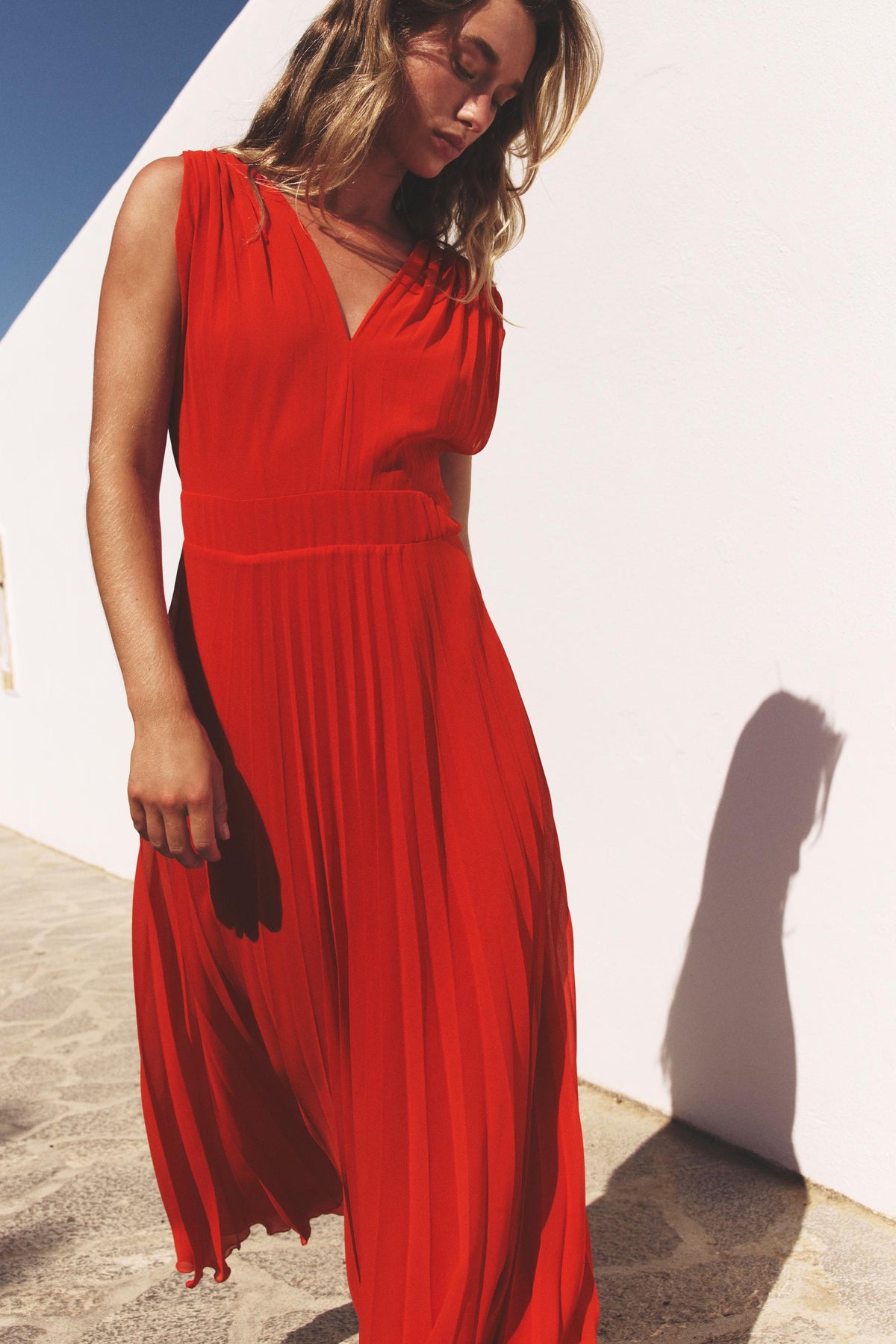 PLEATED MIDI DRESS - Image 1