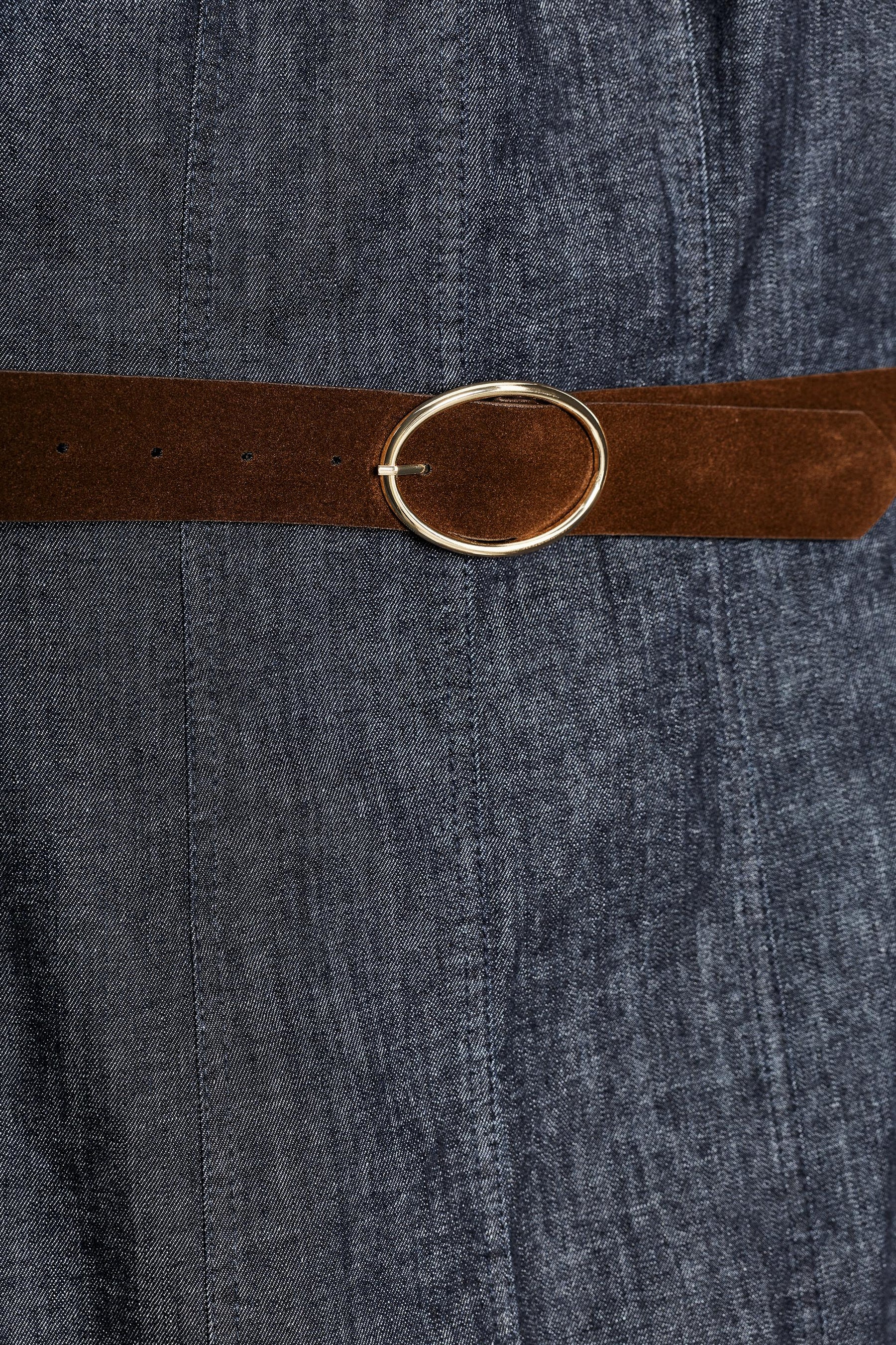 BELTED FITTED MIDI DRESS - Image 9