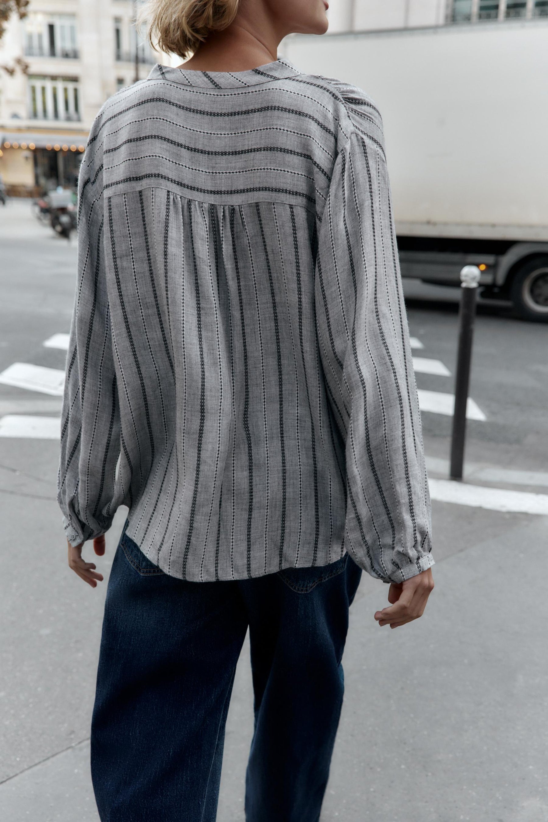 Gestreifte Webbluse