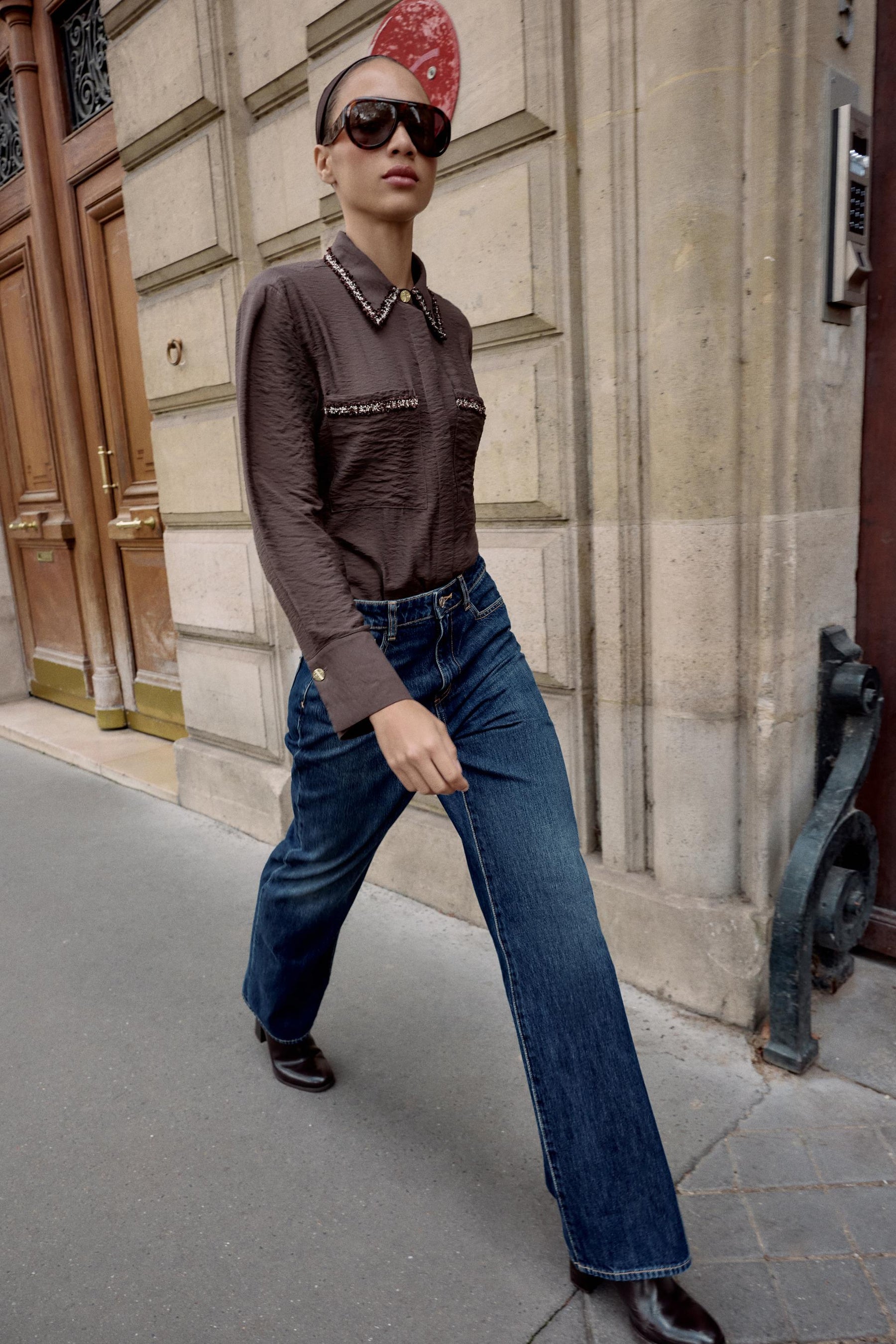 Hemd mit Struktur und Paspelierung