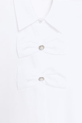 Popelinehemd mit Perlen
