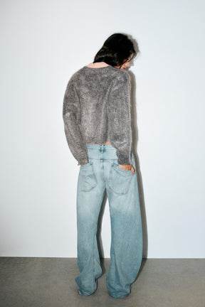 Karierte Strickjacke