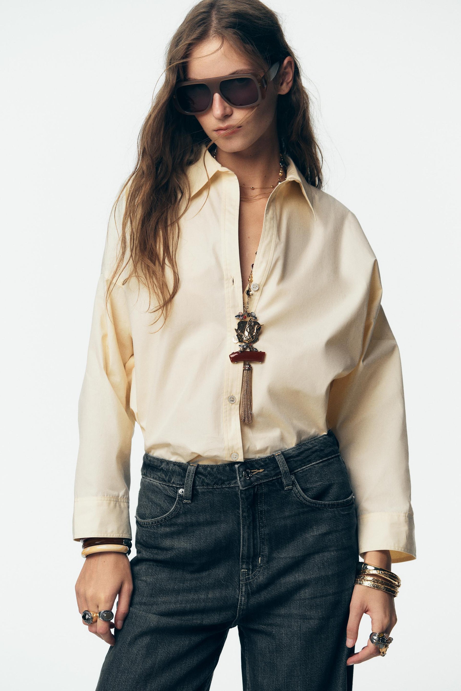 Jeans mit gerader Passform und hohem Bund