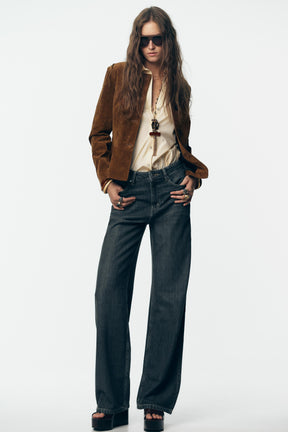 Jeans mit gerader Passform und hohem Bund