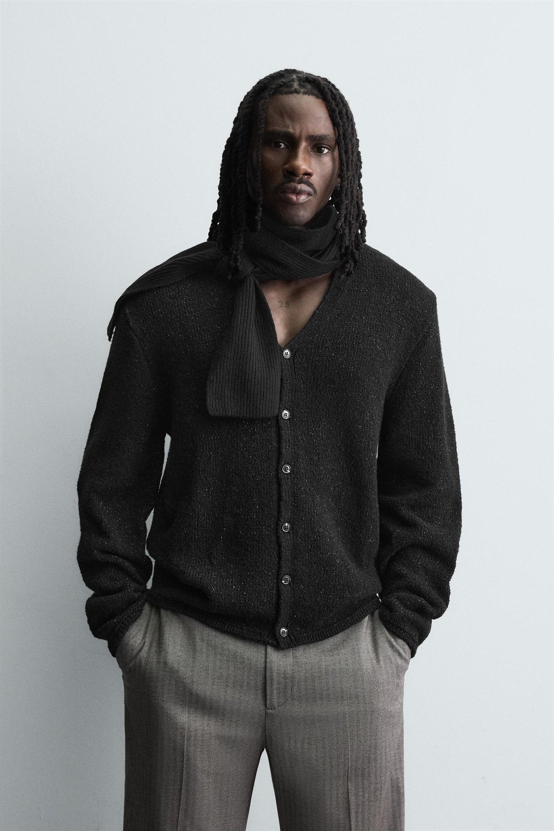 SHINY TEXTURED CARDIGAN - Image 2