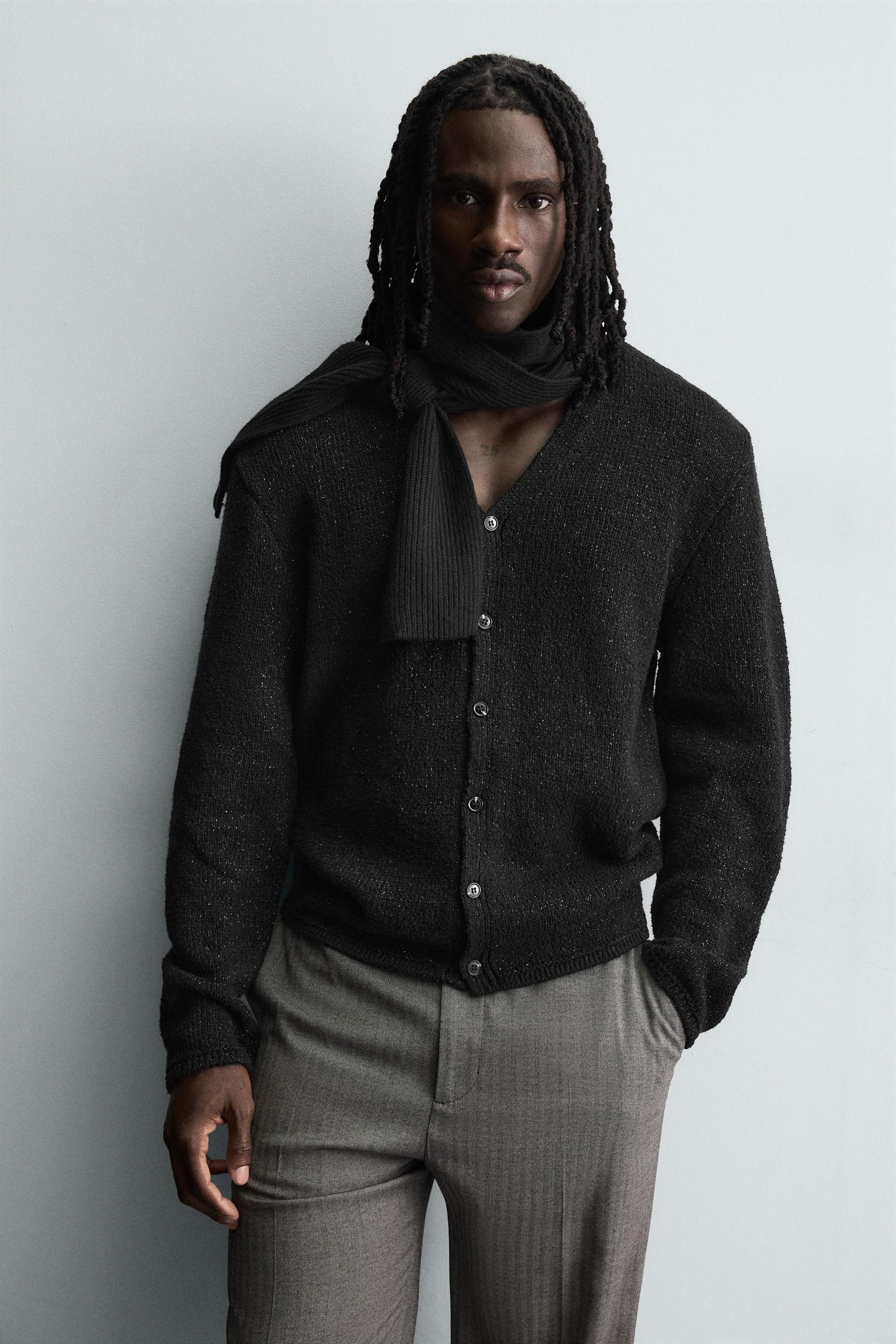 SHINY TEXTURED CARDIGAN - Image 5