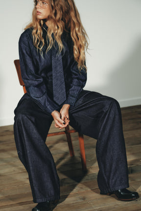 Jeans-Body mit Bindeband