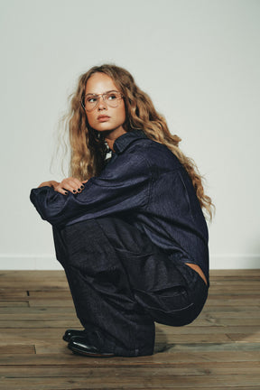 Jeans-Body mit Bindeband