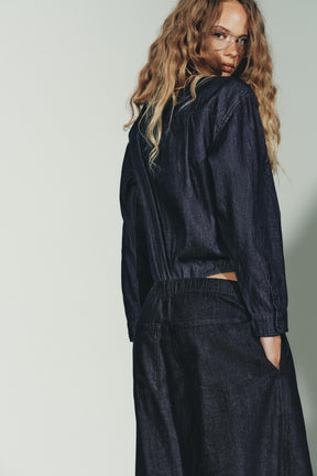 Jeans-Body mit Bindeband