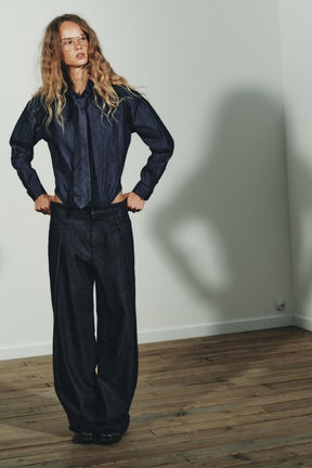 Jeans-Body mit Bindeband