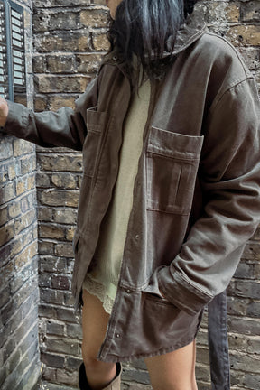 Cordjacke mit Kragen