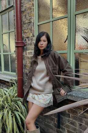 Cordjacke mit Kragen