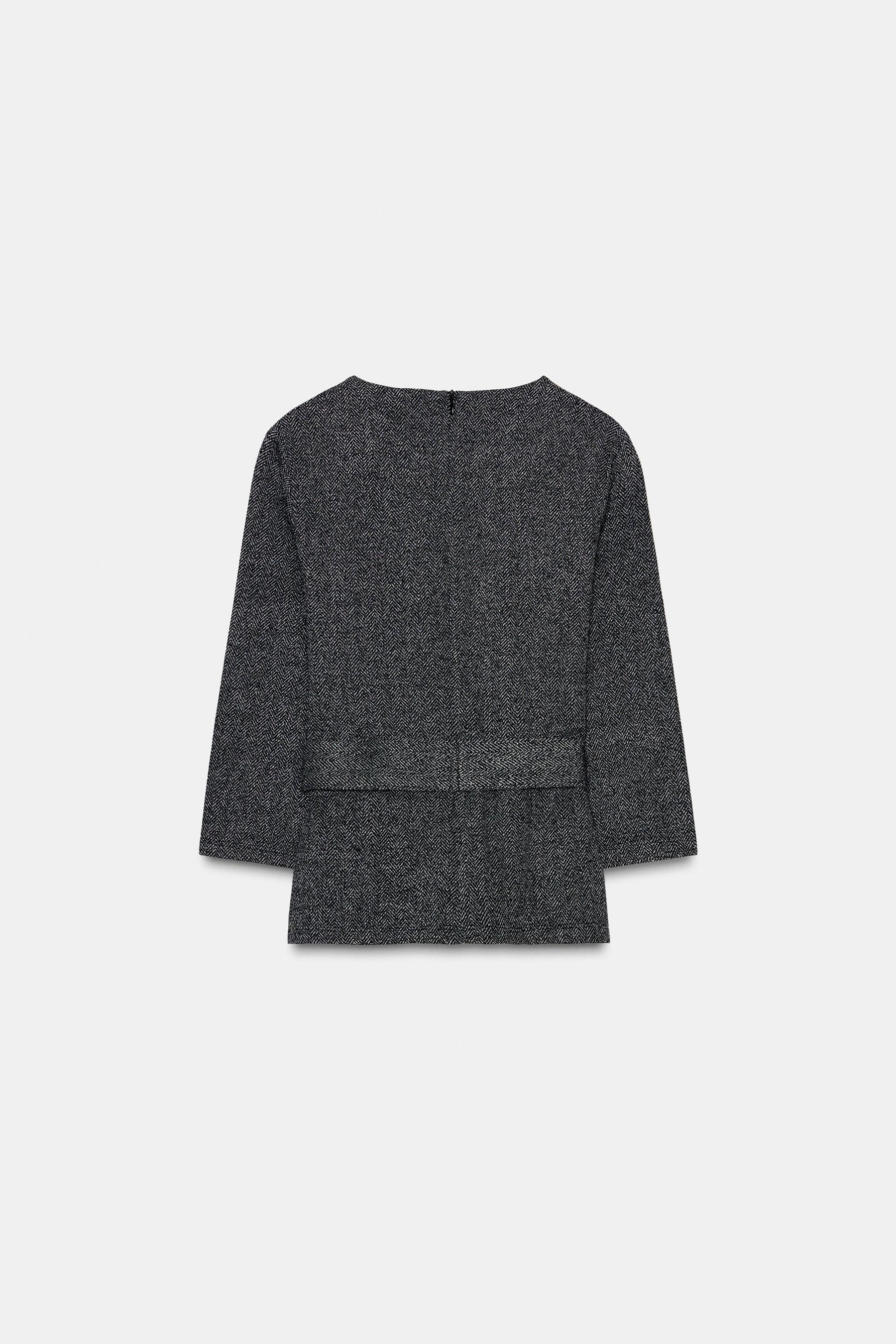 Top aus Twill mit Gürtel