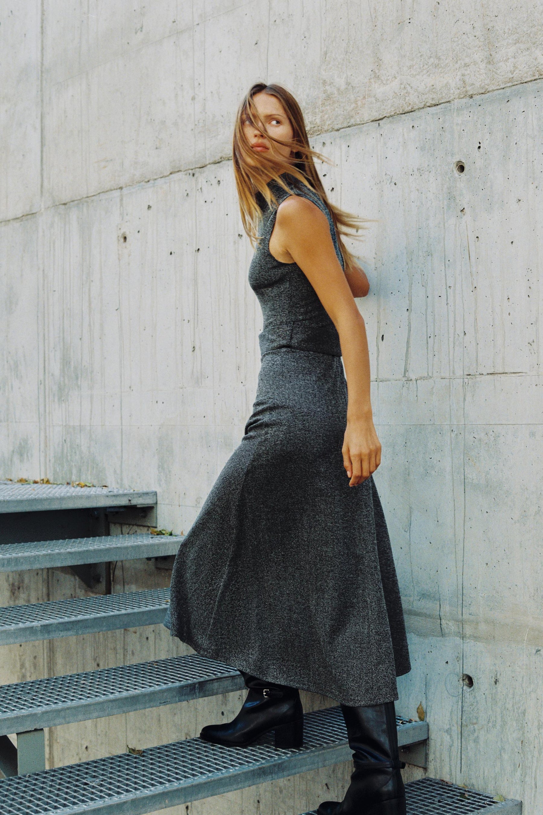 Twillkleid mit Gürtel