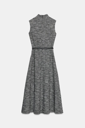 TEXTURED BELTED DRESS - Image 8