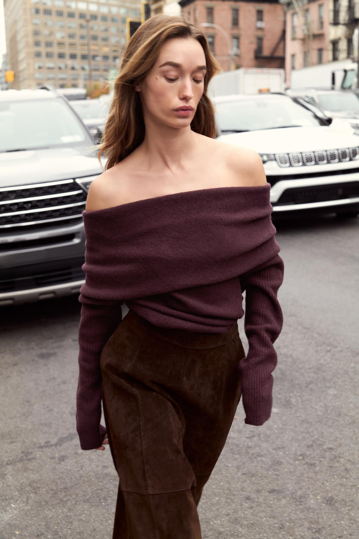 Strick-Bandeau-Pullover