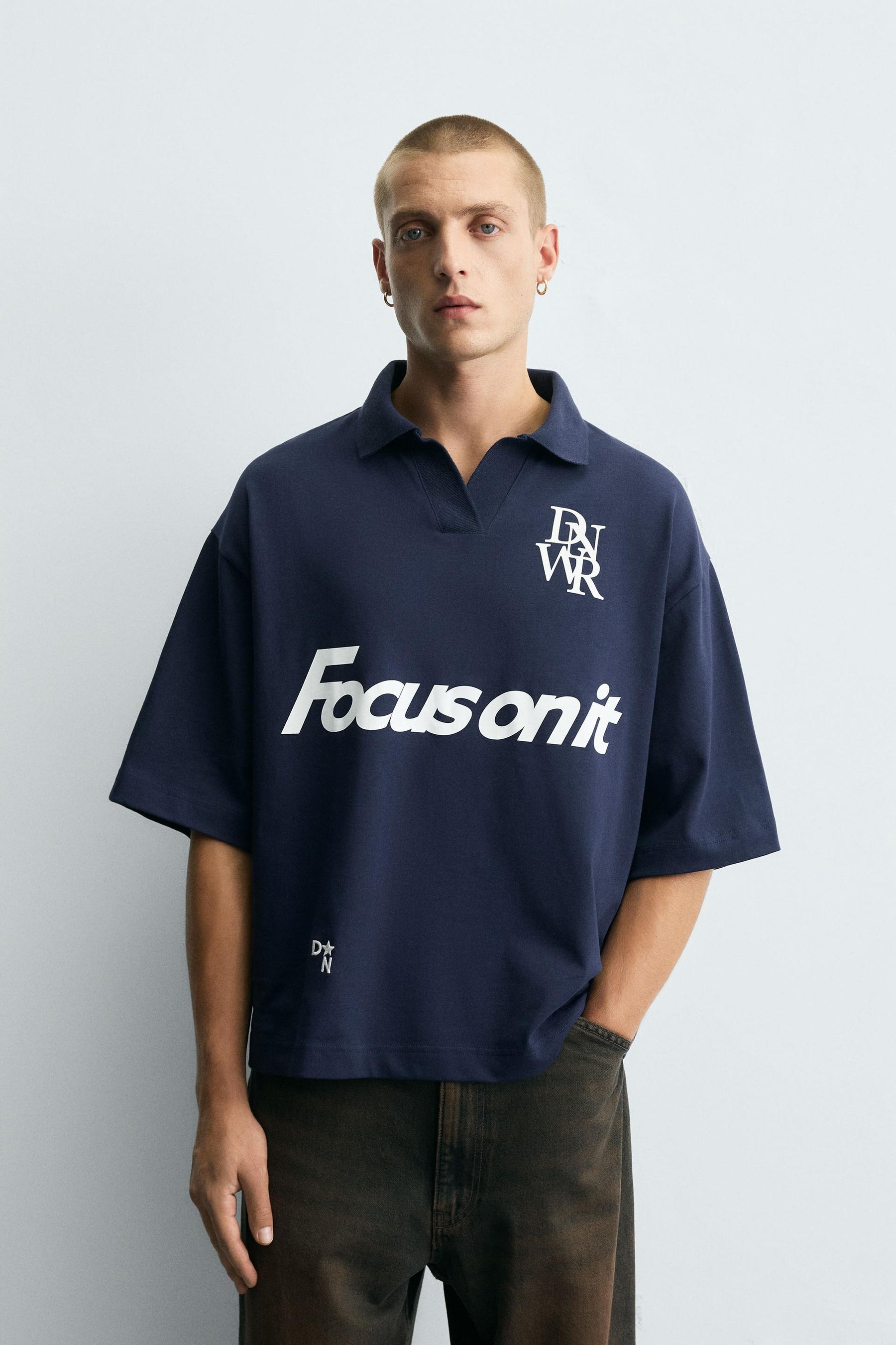 RETRO FOOTBALL PRINT POLO SHIRT - Image 2