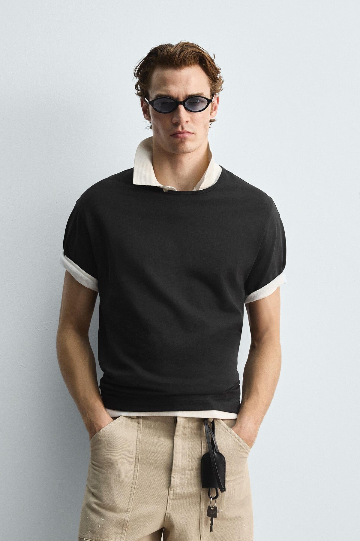 HEAVYWEIGHT RIBBED TRIM T-SHIRT - Image 2