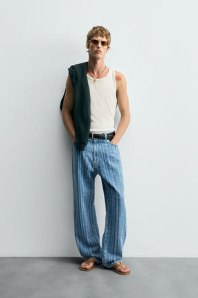 TANK T-SHIRT WITH CONTRAST TOPSTITCHING - Image 1