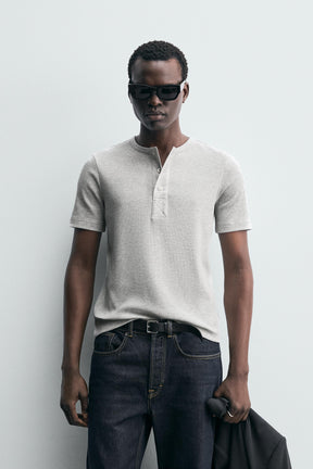 GRANDAD COLLAR T-SHIRT - Image 2