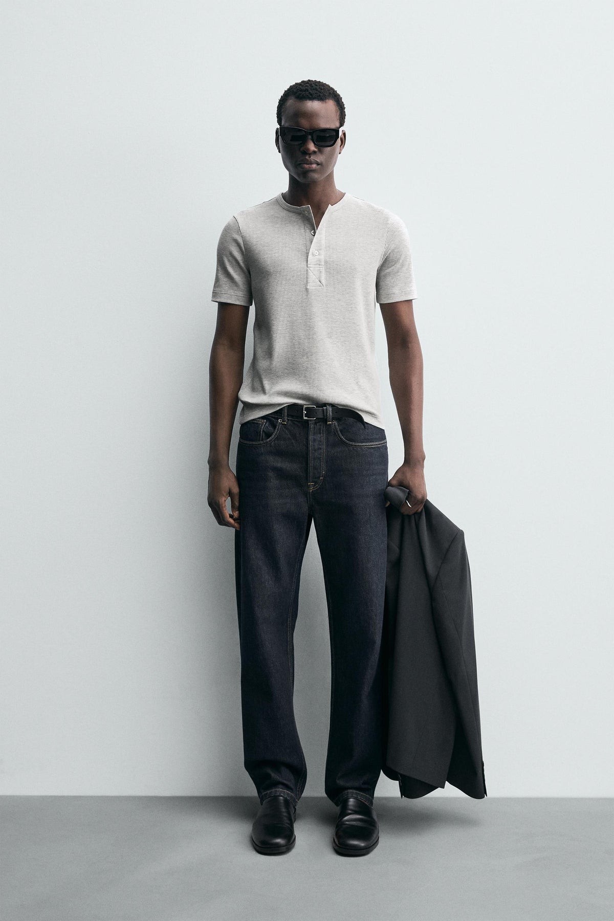 GRANDAD COLLAR T-SHIRT - Image 1