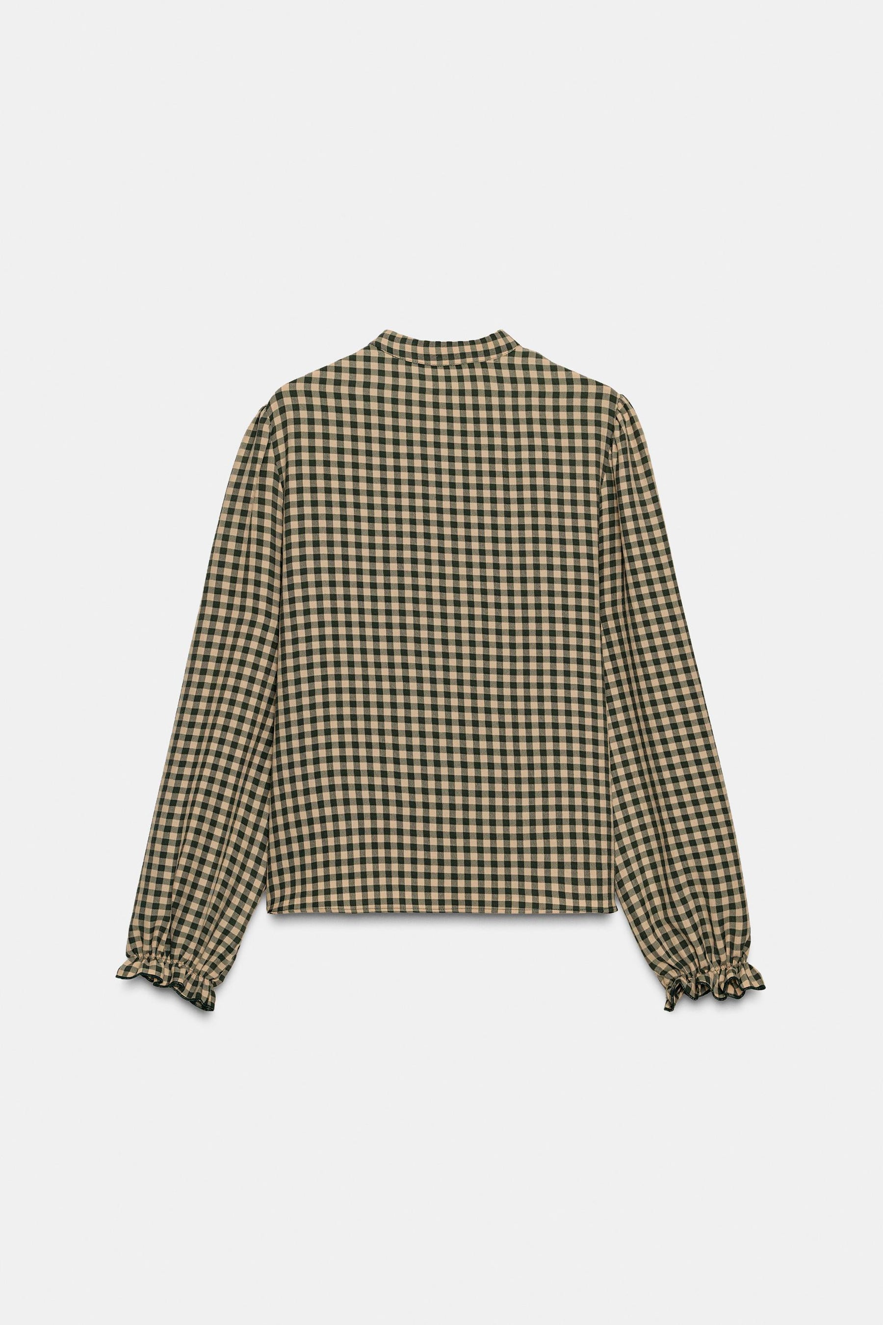 Rüschenbluse mit Vichy-Karo