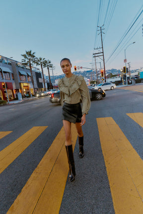 Rüschenbluse mit Vichy-Karo