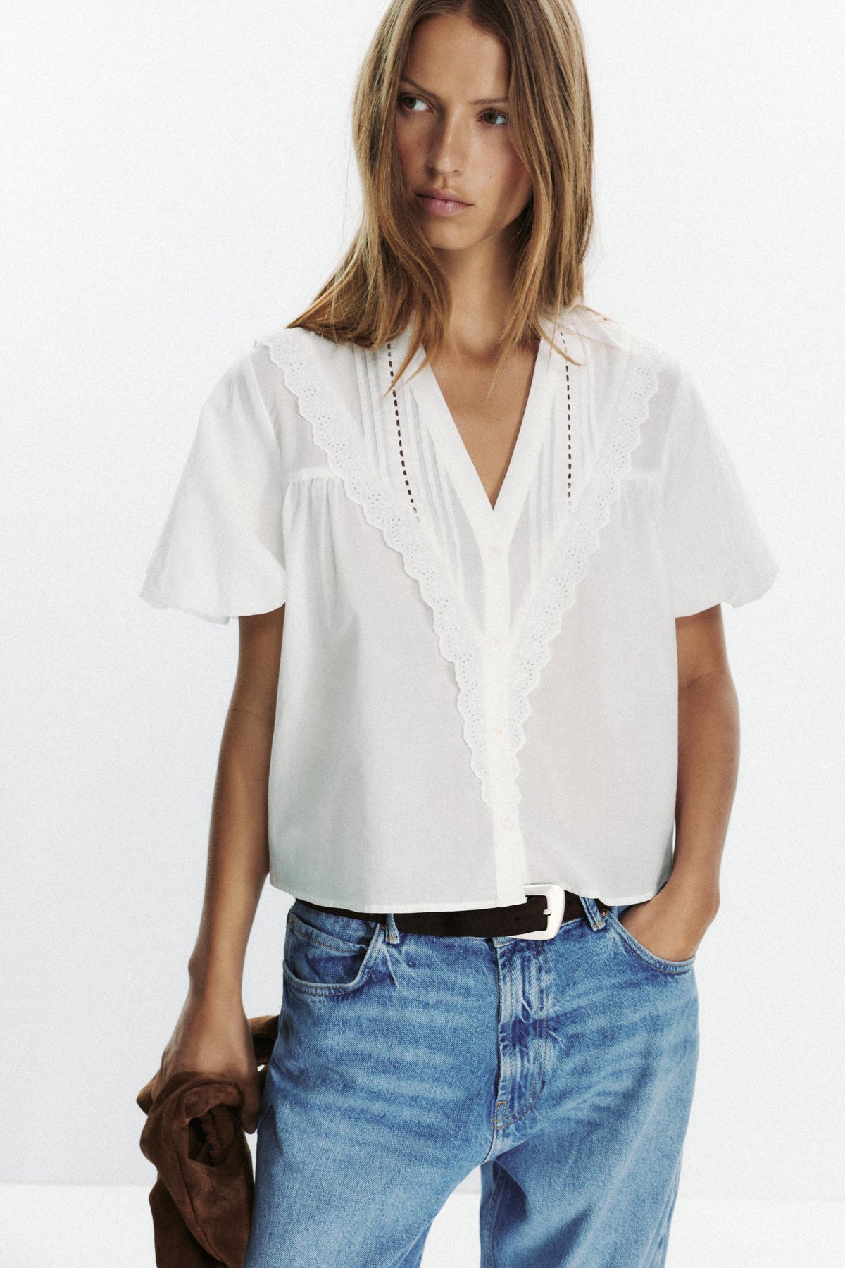 Bluse mit Puffärmeln