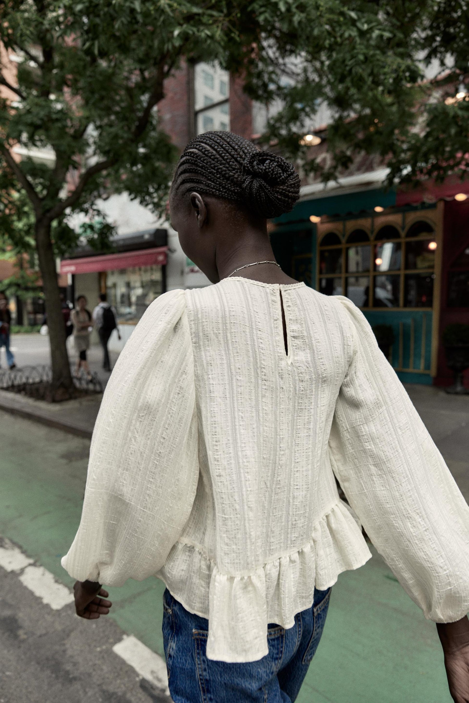 Romantische Entredeux-Bluse