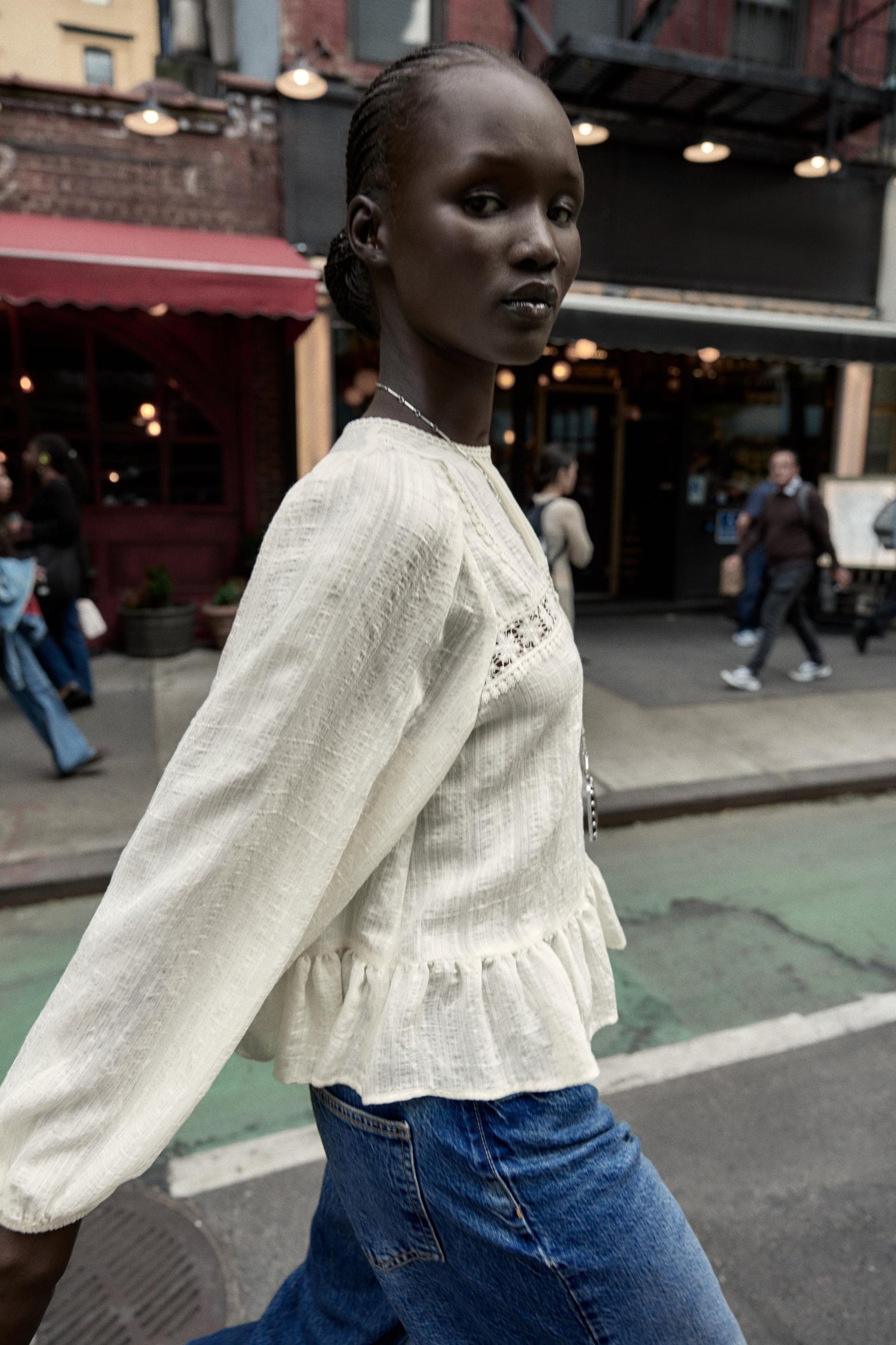 Romantische Entredeux-Bluse