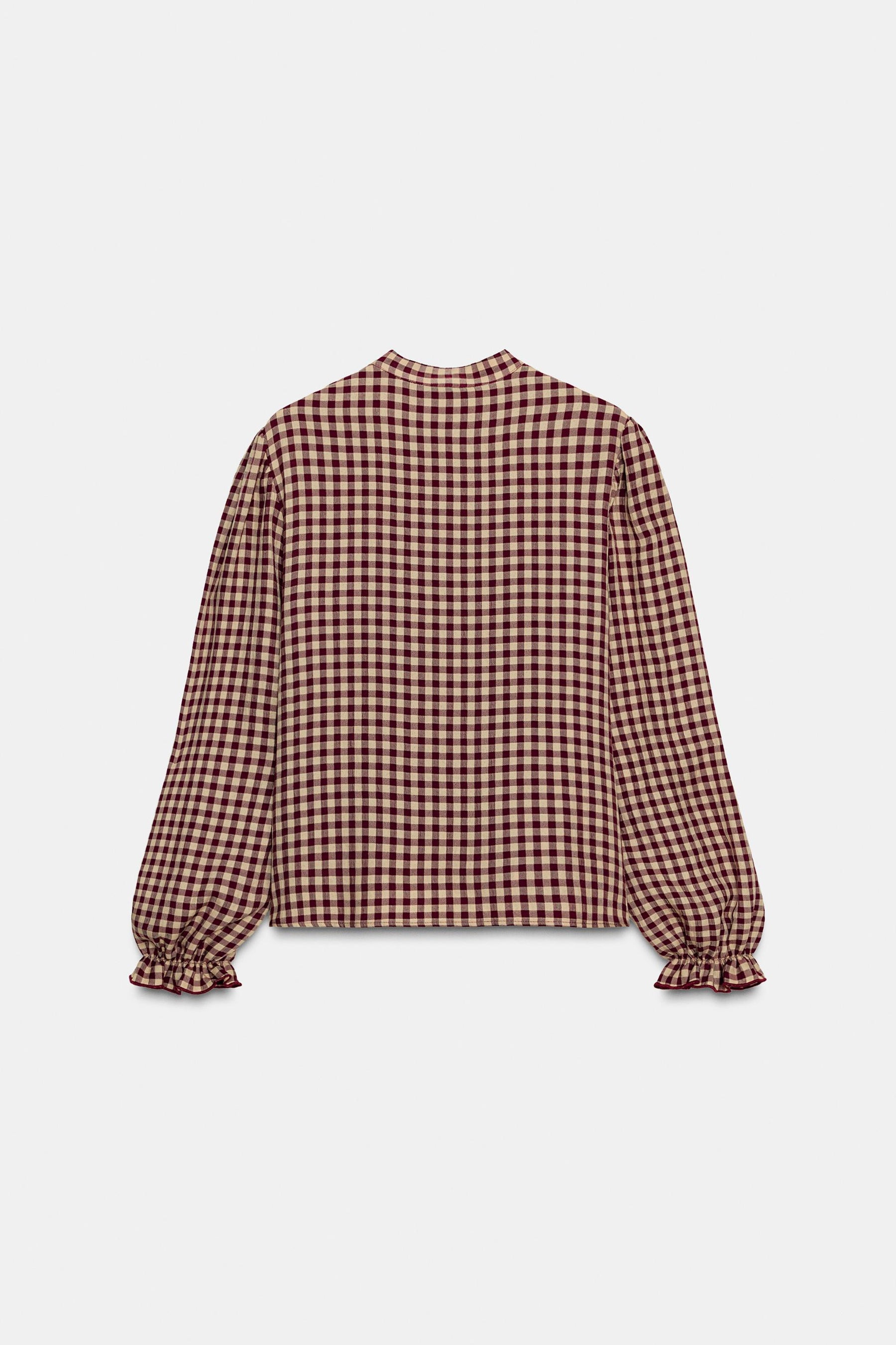 Rüschenbluse mit Vichy-Karo